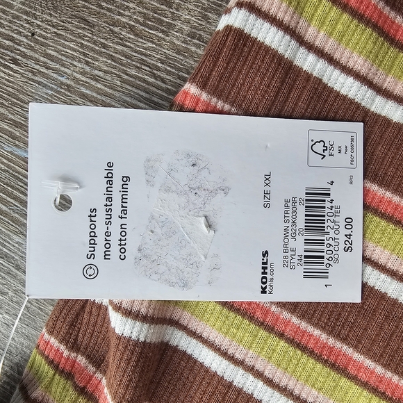 SO Orange and Pink Crop Top Fitted T-Shirt - Picture 4 of 6